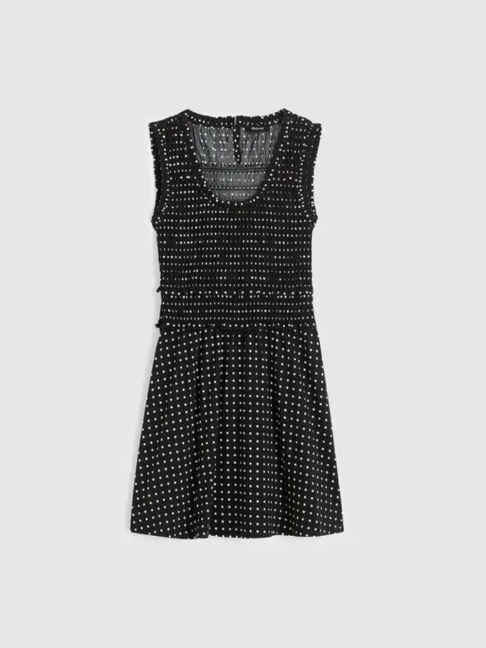 Madewell Ruffled Scoopneck Mini Dress in Dot - Picture 3 of 6